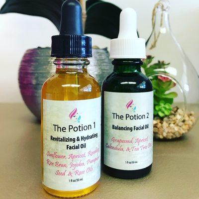 Revitalizing and hydrating facial oils. The Potion 1 & The Potion 2