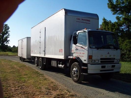 Bobtail Truck and attached trailer .  This is the  truck used for long distance moving.