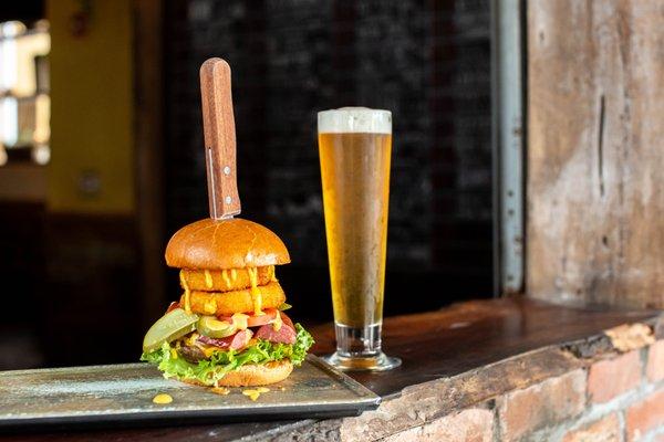 Our famous Burger Roulette (and a beer, of course).