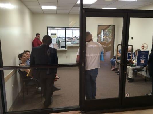 The crowded and cramped lobby.