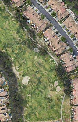 The patchy fairways from satellite images are true