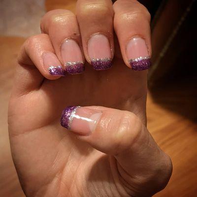 $90 gel extensions with custom color and nail art