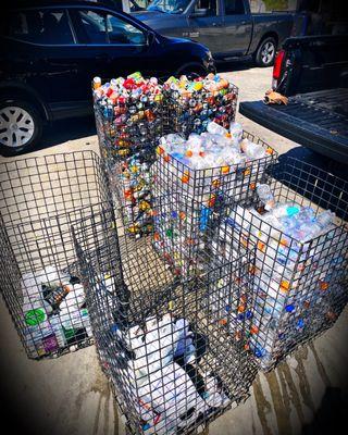 All the bins to sort and fold into money.