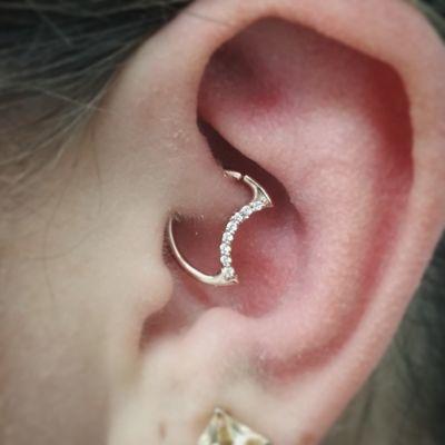 Daith with gold moon