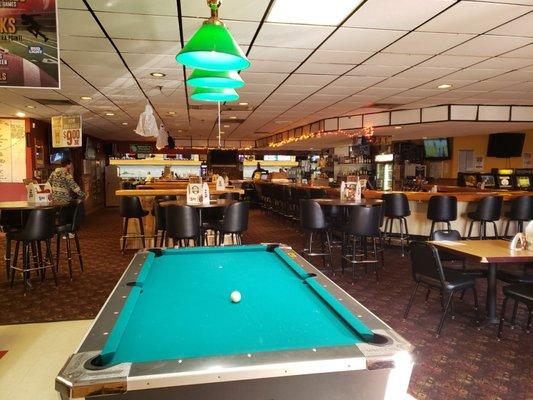 Grab a seat at the bar and enjoy some great food, or have a drink and shoot some pool with friends! The perfect place to watch the game!