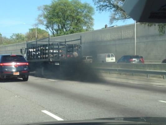 How has Windward Roofing truck not been pulled over. This is disgusting!