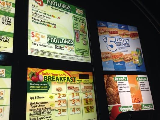 Drive thru menu