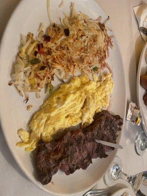 Steak and eggs