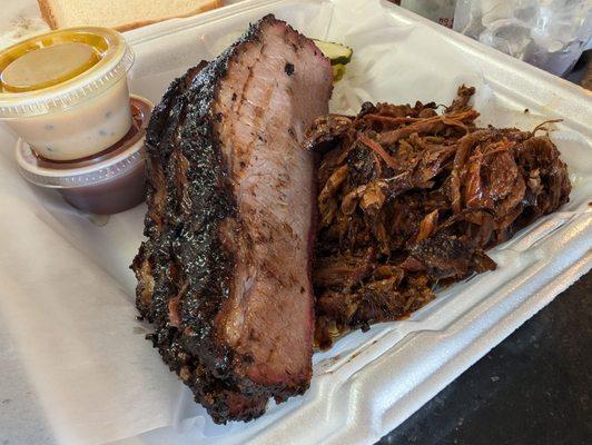 Brisket and pulled pork