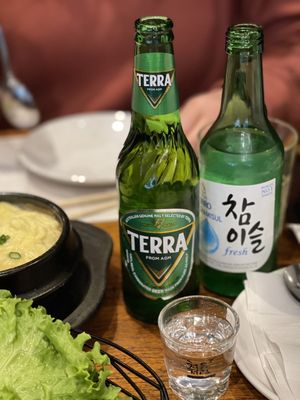 Soju and beer.