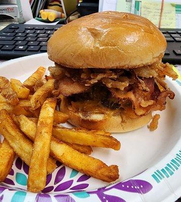 Cowboy Burger and Fries another side!