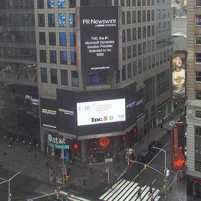 TMC Selected to the Prestigious Inc. 5000 List. Time Square Ad