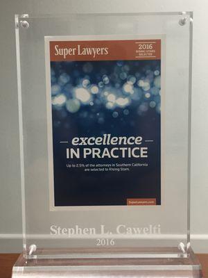 I was featured in Super Lawyers as a Rising Star in 2016.