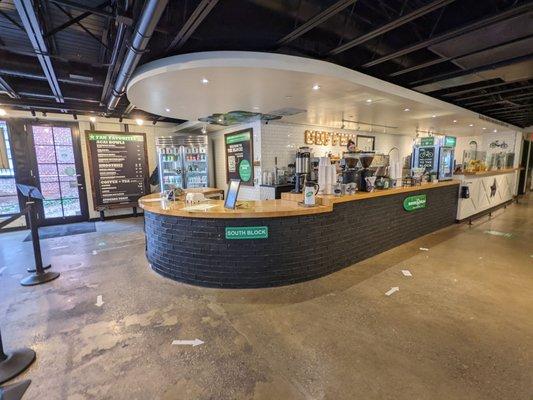 Interior looking towards register (left) and bar/prep area (right)