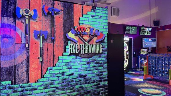 Axe Throwing at Max Adventures kids party center