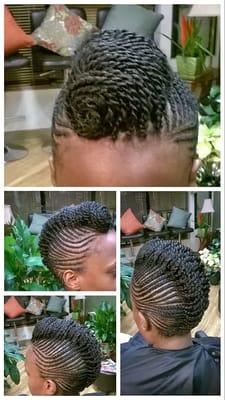 Mohawk with Senegalese twist collage