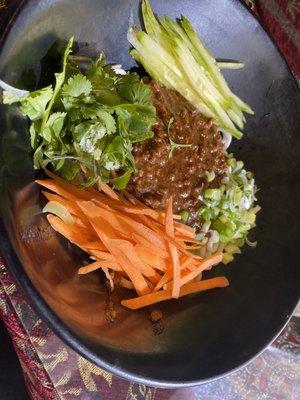 Ground pork, noodles, mixed veggies!