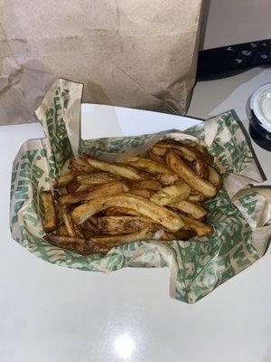 Fries. No seasoning whatsoever.