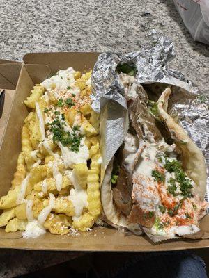 Traditional Gyro Combo with Greek Fries