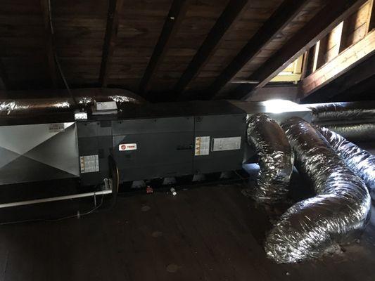 An installation showing our in-shop fabricated duct work after completion.