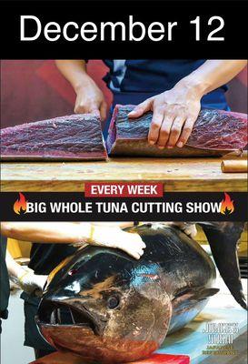 Next bluefin tuna cutting show.... With free gift box give way...