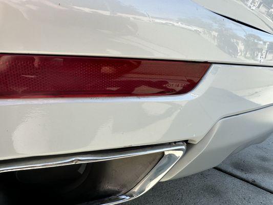 Exhaust dent and paint above