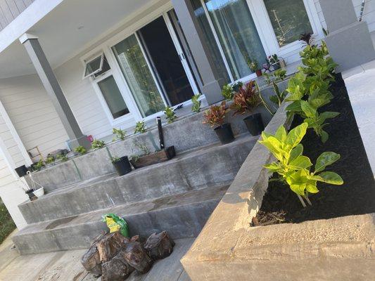 Concrete planter with garden bed