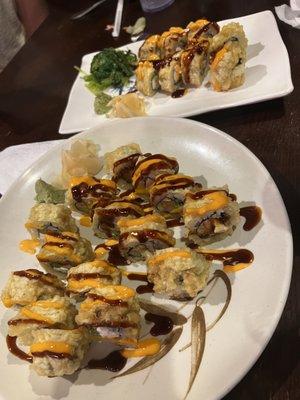 Sushi: Super Crunch Roll, Dawson Roll, Crispy Roll (not sure which is which)