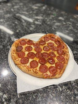 Heart pizza for Valentines Day!