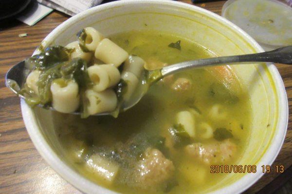 Waiter! What's this cut ziti doing in my Wedding Soup? Should be Acini di pepe. Failing that, orzo is acceptable. Cut ziti is not acceptable