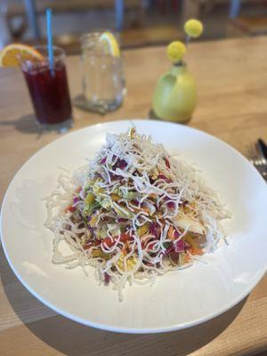 Asian Chopped Salad Hibiscus - Cured Duck Confit