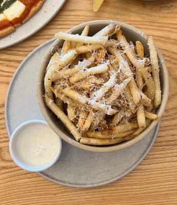 French Fries with truffle oil and Parmesan cheese