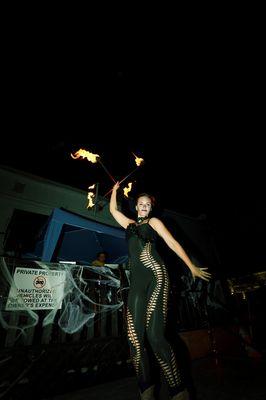 Trolley Night Costume Party Fire Dancers