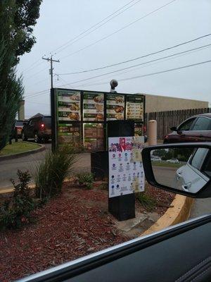 Order board. Drive thru.