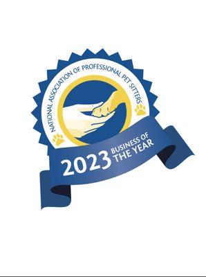 So honored to have been recognized by the National Association of Professional Pet Sitters as 2023 Business of the Year!