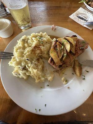 Pork chop ribeye dinner