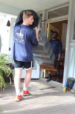 We can move your extra large valuables. Here we are moving a grandfather clock.