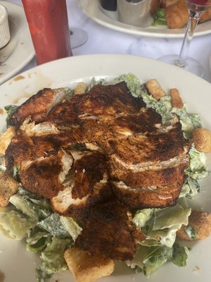 Blackened chicken over salad. Amazing