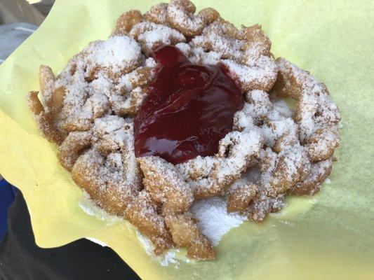 Funnel cake!!! It's tasty!!