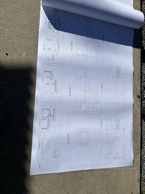 Excellent 24 in x 36 in construction plans printed by Mr. Rahim.