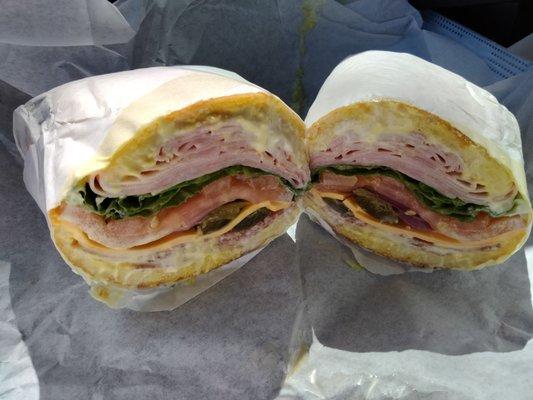 Ham and salami sandwich