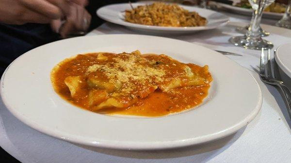 The spinach and ricotta raviolis that he brought me out to sample