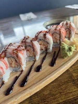 Marina Roll. Too pretty not to share. It's crawfish in the middle with crab on top. Amazing!