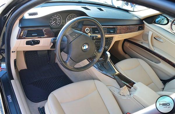 Full interior detail complete! Take a look at what a 2008 BMW 328i looks like from the inside when it is well maintained. #medautospa