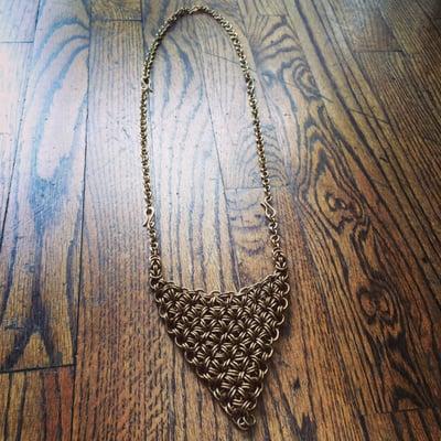 Convertible chainmail neckpiece. All handmade in SF with recycled brass!