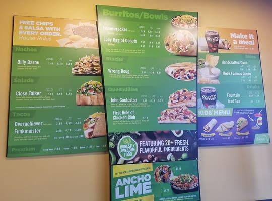 Moe's Menu