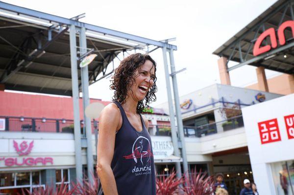 Teaching at our yearly classes in October at Bay Street Emeryville Mall. Raising funds to support women with cancer, #dancingsavedmylife