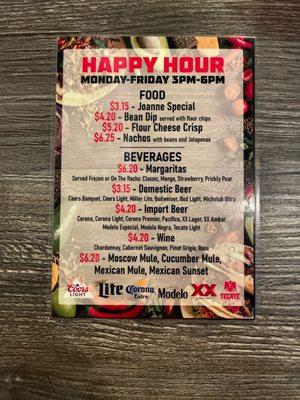 Happy Hour Menu