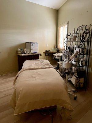 Treatment room for facials