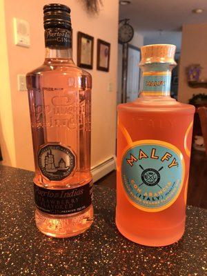 Blood orange gin and strawberry gin!